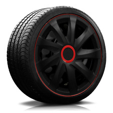 Radkappen-König 4x Radkappen RK4 Race schwarz/rot 15“ 15 Zoll Radblenden Radkapp