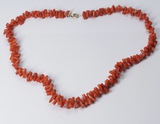 Antike Korallenkette Stäbchen Astkoralle Koralle rot Stäbchenkoralle