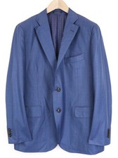 Suitsupply La Spalla Herren Blazer UK48S Mitte Blau Slim Wolle S150s Haihaut