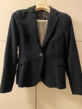 Edler ZARA Samt-Blazer Damen mit Elbow Patches M petrolfarben