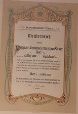Jugendstil MEISTERBRIEF 1920