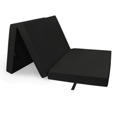 RelaxXL Klappmatratze Junior 190x60x7cm Faltbares Gästebett Waschbarer Schwarz