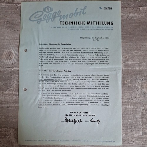 Original technische mitteilung - original,