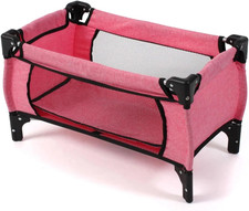 Bayer Chic 2000 653-57, Puppenbett Reisebett Deluxe Für Baby-Puppen, Jeans Pink,