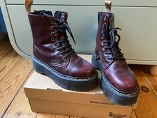 Dr Doc Martens V Jadon II cherry  Platform Boots Lace Up & Zipper Size Uk 6