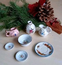 Älteres Puppenhaus Geschirr Porzellan Einzelteile Puppenstube Kaufmannsladen...