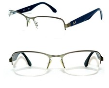 RAY BAN BRILLE GRAU BLAU RB 6309 TITAN FLEX HALBRAND 52 8411 FASSUNG GESTELL