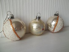 3 Vintage Weihnachtskugeln -