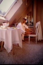 Dia Model hübsche Frau Fotograf Jochen Harder 1980er gerahmt 35mm jw2/37-30-1-4