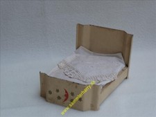 antikes Puppenstubenbett aus Blech, um 1900,   lithographiert, 4D230-1