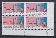 Bund 1460 Eckrand rechts unten 4er Block FN 1 Deutscher Hausfrauen Bund 100 Pf**