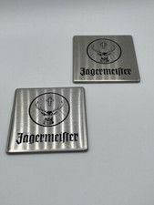 2x Jägermeister Untersetzer Glasuntersetzer Edelstahl guter Zustand