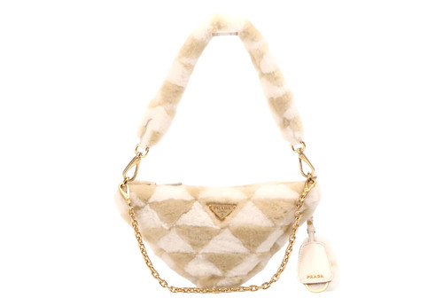 Prada lammfell schultertasche - lammfell,