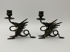 Antik Bronze Drachen Kerzen Ständer - Halter Frankreich