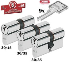 3 x Zylinder Abus kleine Schließanlage Gleichschließend + Not + Gefahrenfunktion