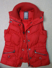 Damen Weste Steppweste Jacke Gr.S (36/38) Rot Ärmellos Daunen+Federn