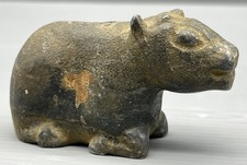 Stier Statuette Schwarz Stein