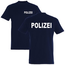 POLIZEI T-Shirt 180g/m²  marineblau oder schwarz verschiedene Druckfarben 