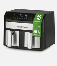 GOURMETmaxx Heißluftfritteuse Doppelkammer Dual Airfryer Heißluft Fritteuse LED