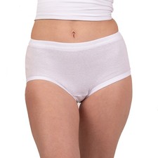 Damen Taillenslips 4/8er Set 100% Baumwolle Weiß Schlüpfer Slips Ohne Seitennaht