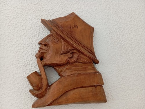 Holzbild handgeschnitzt bauer - holzbild,