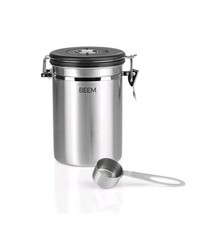 BEEM KAFFEEDOSE Vorratsdose mit Dosierlöffel - 1,9 l | Luftdicht aus Edelstahl