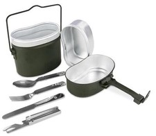  Campingbesteck Essgeschirrset Bund Essbesteck + BW Aluminium Kochgeschirr 