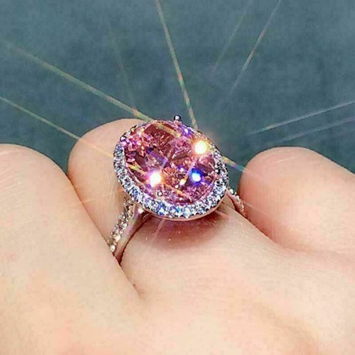 50kt rosa oval diamant halo - 4,50kt,