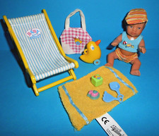 %***Mini Baby Born Puppe*Zapf Creation*Strand*Liegestuhl*Ente*Tasche+Zubehör***%