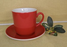 DIBBERN Solid Color rot - 1 Henkelbecher mit Untertasse