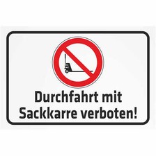 Schild - Durchfahrt mit Sackkarre verboten KPI-0416