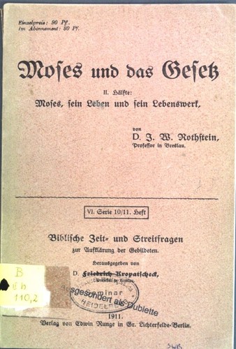 Moses und das gesetz - und, ii