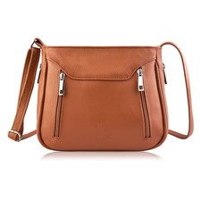 Cognacfarbene Damen-Posttasche