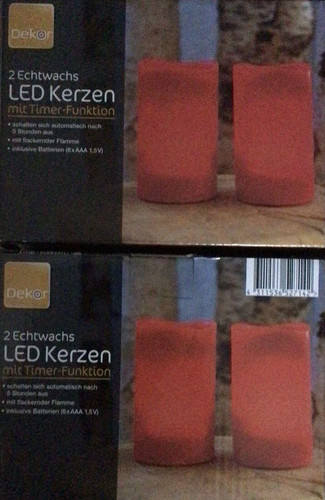 Led kerzen echtwachs 4er set - led,