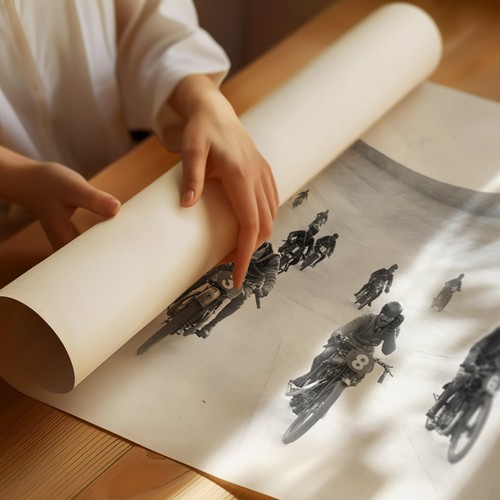 Vintage motorrad rennwandkunst - vintage,