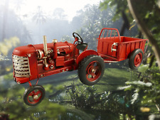 Traktor mit Anhänger Antik Eisen L.32x10cm  Retro  Design