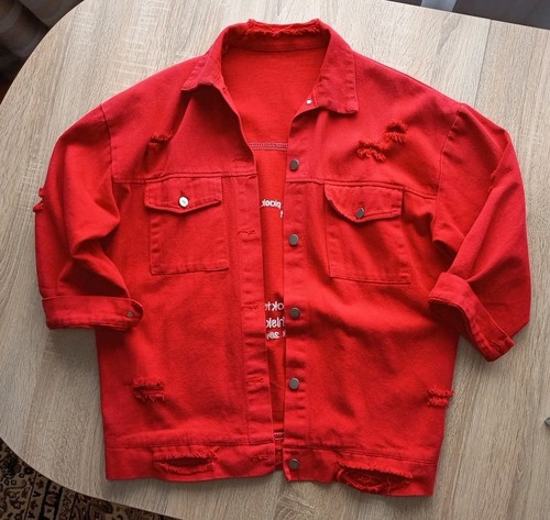 Jeans jacke rot - jeans,
