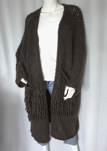 Boho grobstrick mantel jacke - grobstrick,