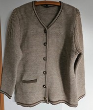 Trachtenjacke Strick Damen mit Wollanteil Größe L hellbraun