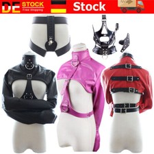 PU Leder Armbinder Restraint Zwangsjacke Gerade Jacke Keuschheitsgürtel Cosplay