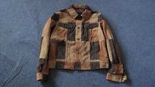 Gant Veloursleder Jacke Patchwork khaki Gr.L Wild