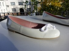 PRETTY BALLERINAS 200249 Dam Schuhe Ballerinas Lack Leder Weiß Spain Gr.39,5 Neu