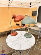 Paar HELO Leuchten 50er für Schreibtisch Loft Wohnzimmer Vintage BAUHAUS Lampen