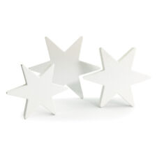 Holz Sterne 3er Set Weiß Holzdeko Weihnachtsdeko Tischdeko Weihnachten Echtholz