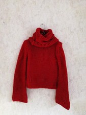 Damen, Strickpullover, Winterpulli, Rollkragen, rot, Wolle, Sissley, Gr s