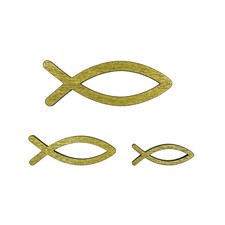 Deko fisch 3er set - deko, holz