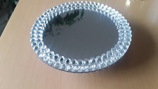 Tortenplatte Servierplatte drehbar Spiegelglas mit Perlen Durchmesser 30cm HSE