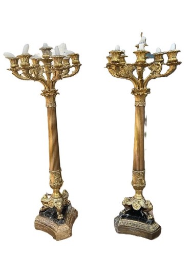 Paar antike kandelaber bronze - paar,