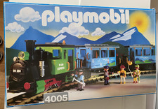 Playmobil 4005 Personenzug 2 Personenwagen Dampflok 12+5  Gleise Eisenbahn OVP.