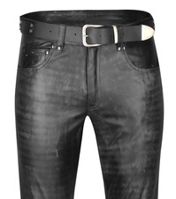 NEU Lederhose 50 Lederjeans W34 /L32  Hose  Schwarz - ANTIK  leather  pants 34